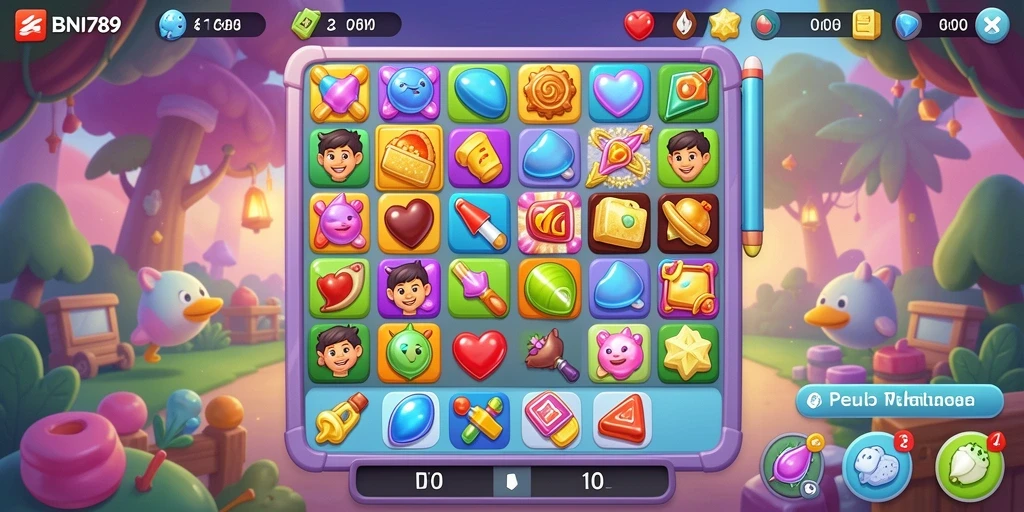 Tampilan gameplay seru dari BNI789, tantangan Match-3 yang menarik.