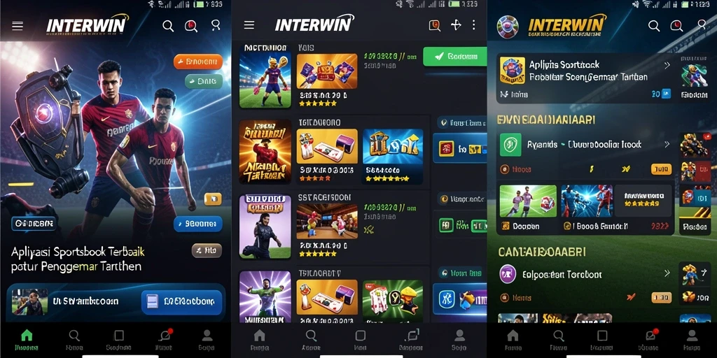 Tampilan screenshot INTERWIN saat pengguna memasang taruhan olahraga.