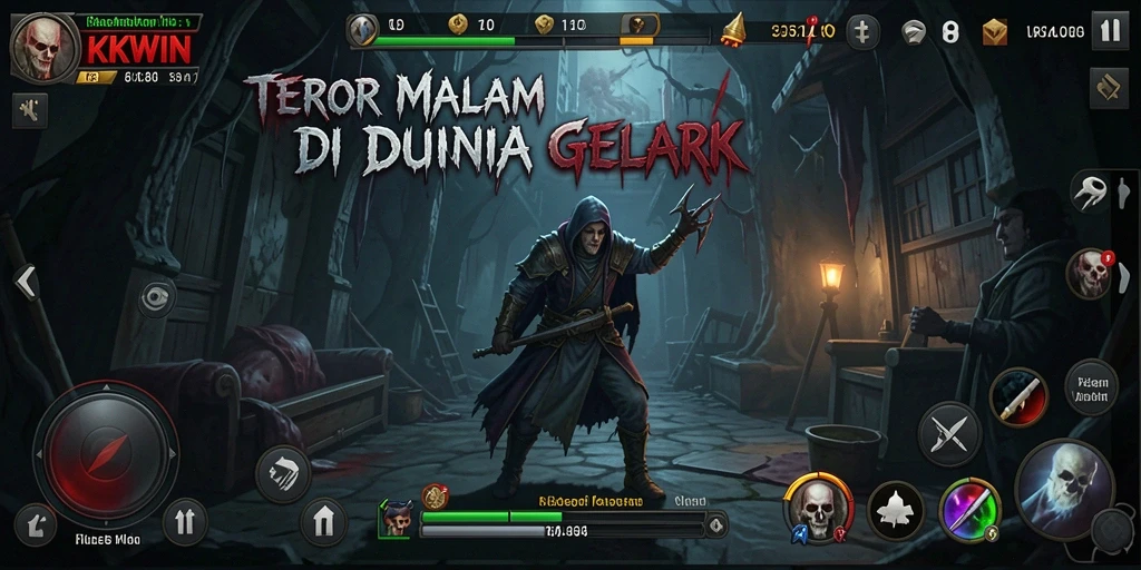 Gameplay menakutkan di KKWIN dengan suasana mencekam.