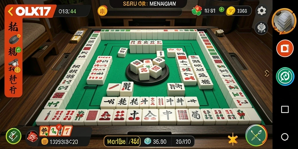 Screenshot gameplay OLX17 yang menampilkan aksi seru permainan Mahjong.