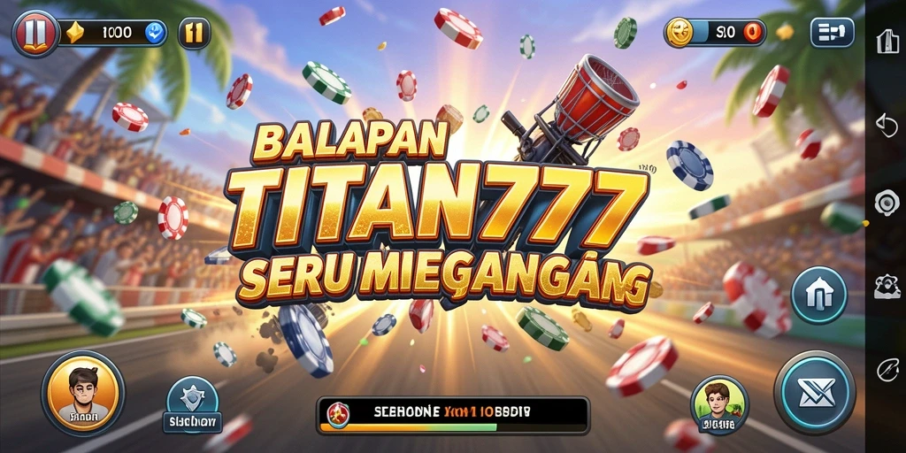 Screenshot gameplay TITAN777 yang menampilkan aksi balapan seru.